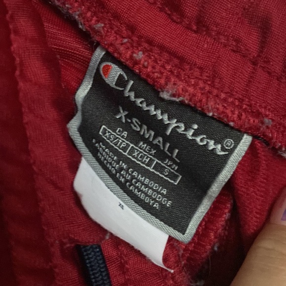 Champion Red Jogger pants track orange blue logo stripe - Picture 8 of 8